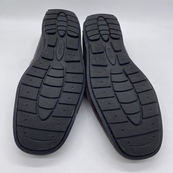 Ecco Shoes Men's EU 47 Slip On Driving Moccasin Loafer Brown Pebbled Leather - Picture 13 of 14